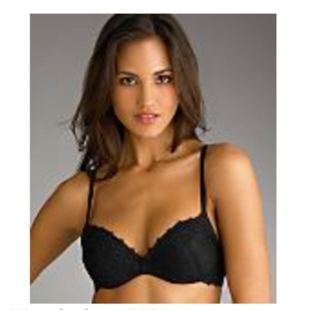 Wonderbra 7624 Push Up‎ Extravagance Embroidered Black Bra Size 34D